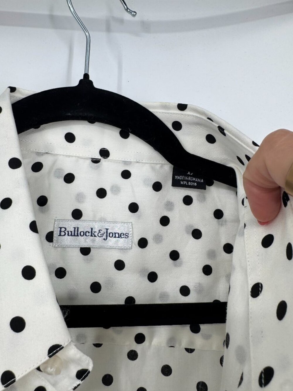 Bullock & Jones Polka Dot Short Sleeve Shirt - Size XL - Picture 6 of 9